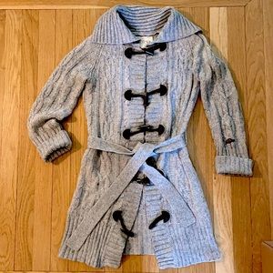 ROOTS leather strap toggle cardigan